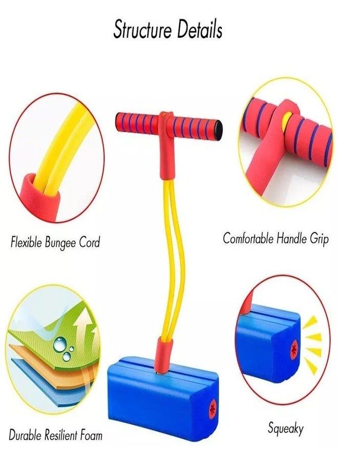 OLWICK عصا القفز OLWICK للكبار والصغار | نطاط قفز للأطفال بتصميم متوازن | نطاط قفز إسفنجي، معدات رياضية للاستخدام الداخلي والخارجي | عصا قفز للأولاد والبنات - وردي - Image 5